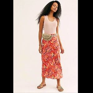 NWT Free People Normani Bias Printed MIDI Skirt 2